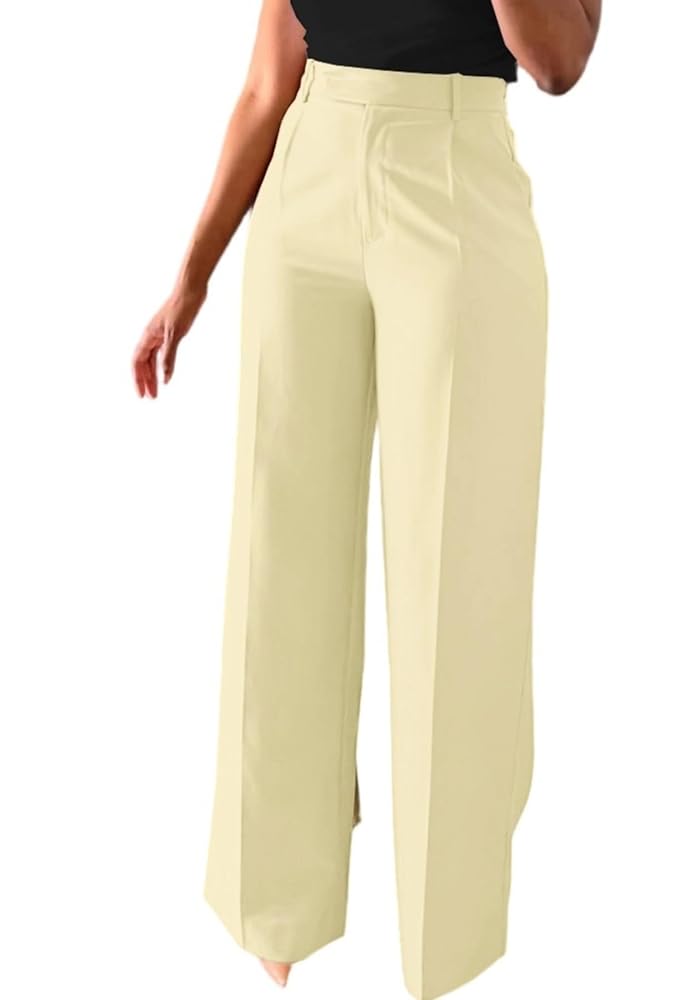 パンツ wide straight slacks used Lucuna Women's Wide Leg Dress Pants High Waisted Straight